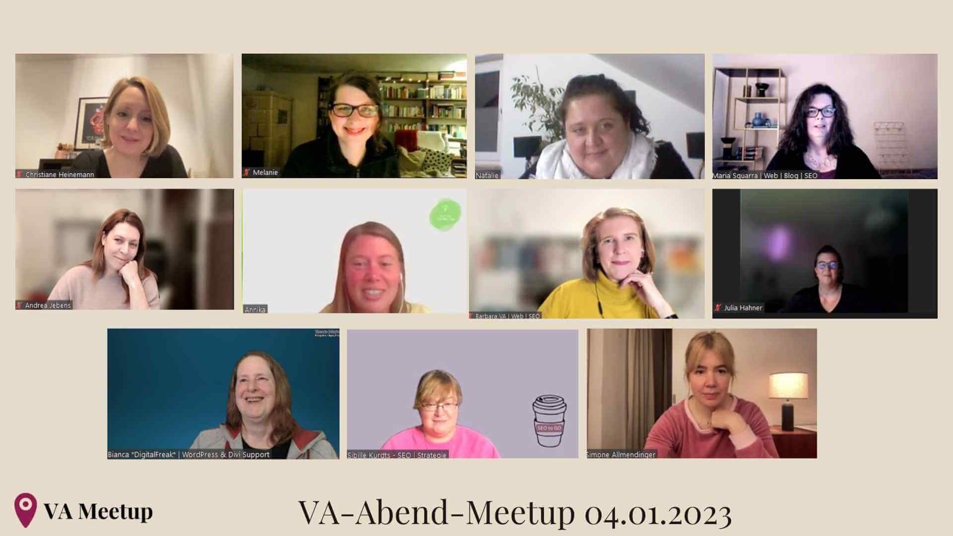 Bilder der Teilnehmer des VA-Meetups vom 04.01.2023